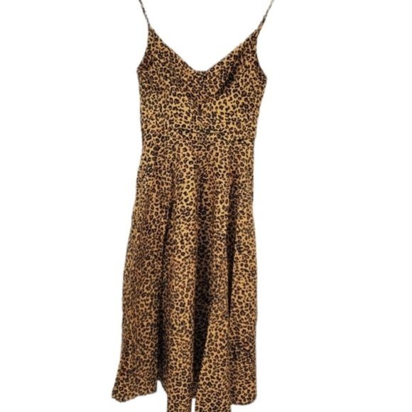 Anthropolgie Farm Rio Leopard Animal Print Midi Sleeveless Dress Medium 8 NWT - Picture 5 of 7